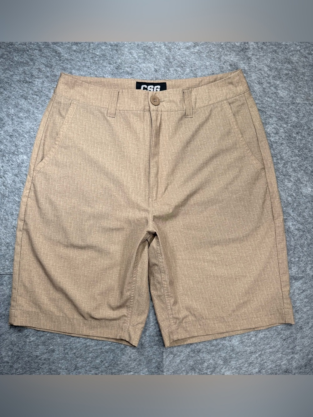 CSG Men's Flat Front Tan Shorts